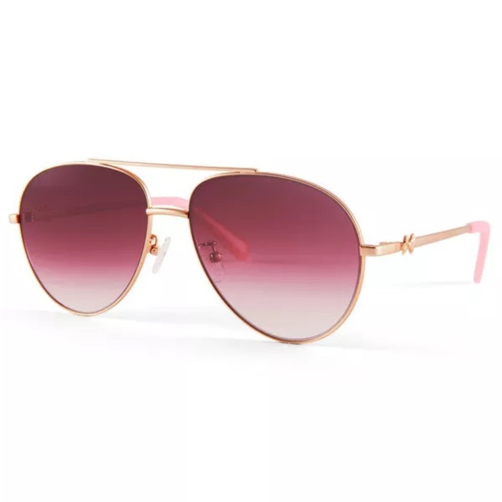 LoveShackFancy Lalita Cranberry Pink Gradient Bow Arm Sunglasses BNWT